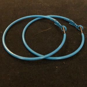 Blue hoop earrings